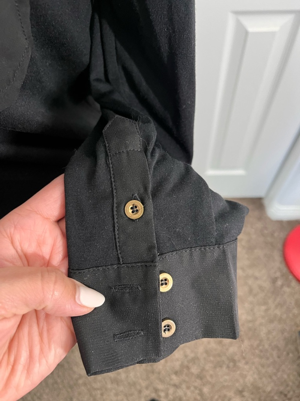 Black Button-Front Utility short or long Shirt. - Picture 6 of 16
